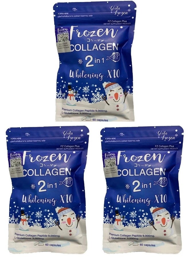 Gluta Frozen Frozen Collagen 2-in-1 Whitening X10 Glutathione - 100% Original - 3 Pieces - Image 1
